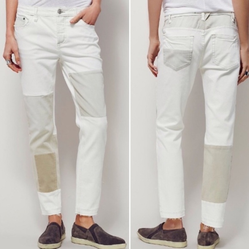 NWT Free People Jax Patched Skinny Jeans